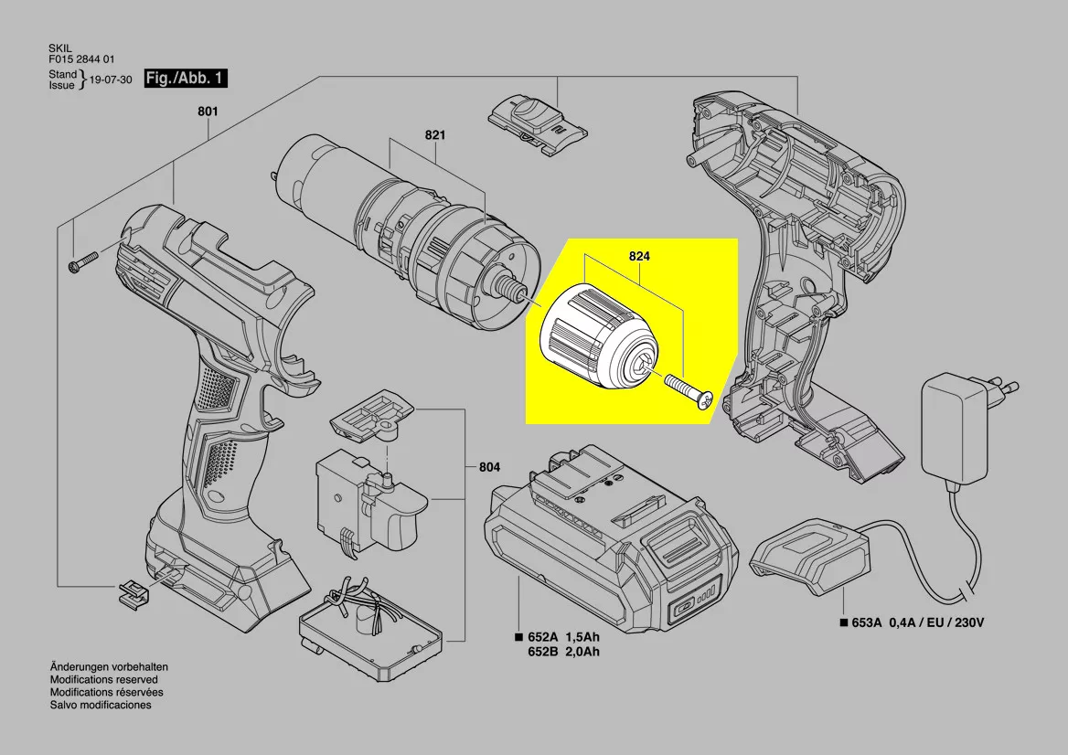 Mandrin à serrage rapide réf. 3860157018 Skil